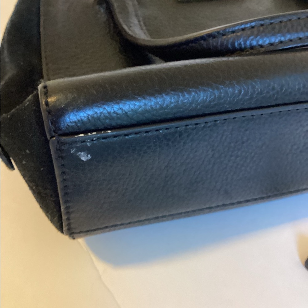 Kate Spade Kay Street Small Felix Satchel Black Pebbled Leather Suede Trim Bag - Picture 15 of 15